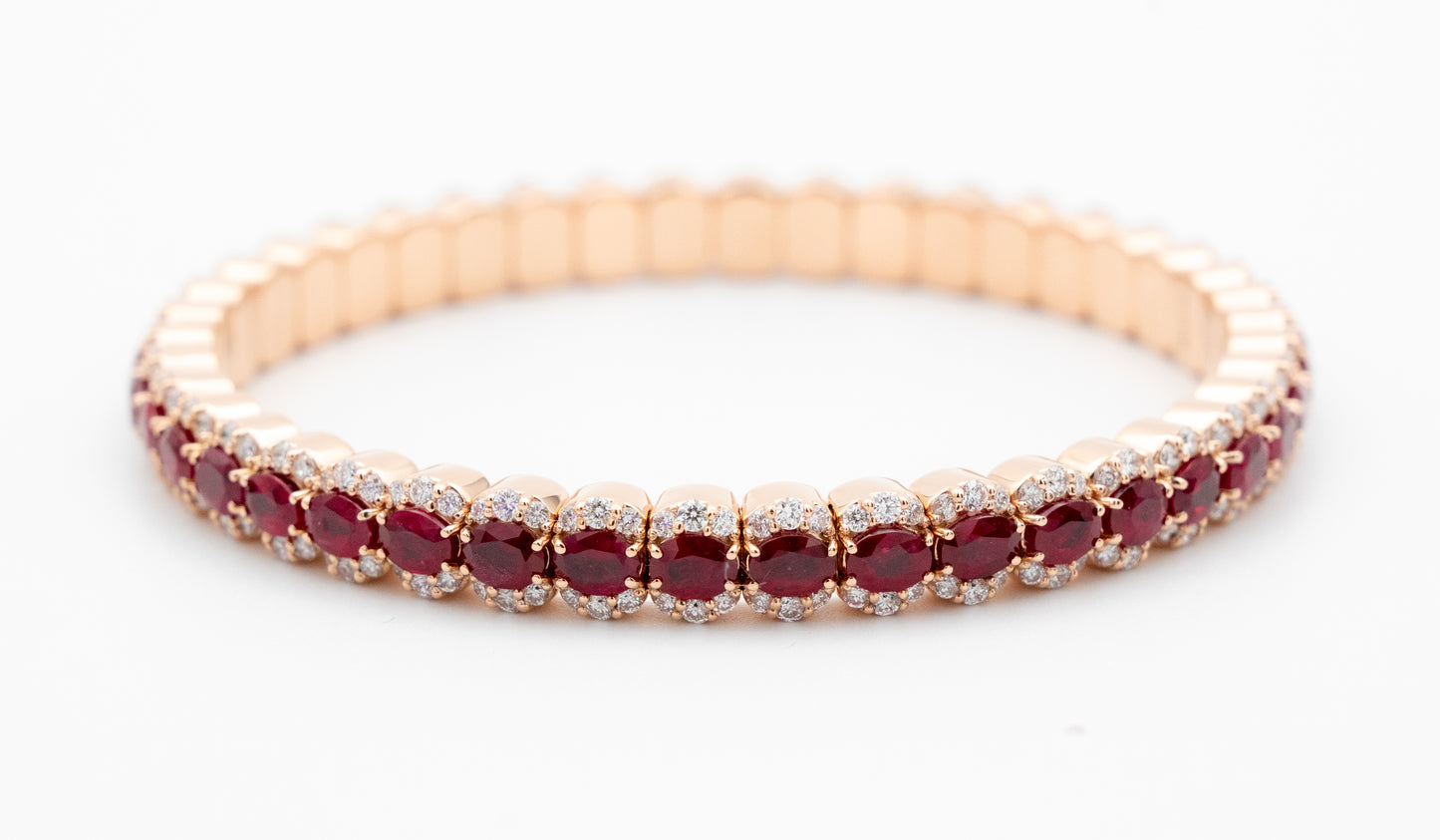 Stretch with Oval Rubies & Diamonds