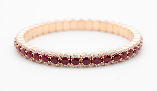 Stretch with Oval Rubies & Diamonds